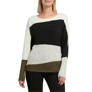 NWT Halston Colorblock Dolman Long Sleeve Cozy Pullover Sweater Women’s Size XS
